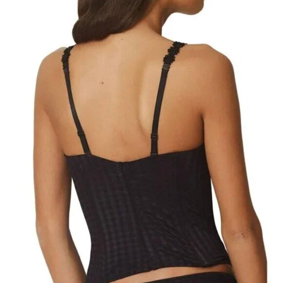 Marie Jo Basque Black Sexy Corset Convertible Lace Up Top 34 B/C - Picture 10 of 11